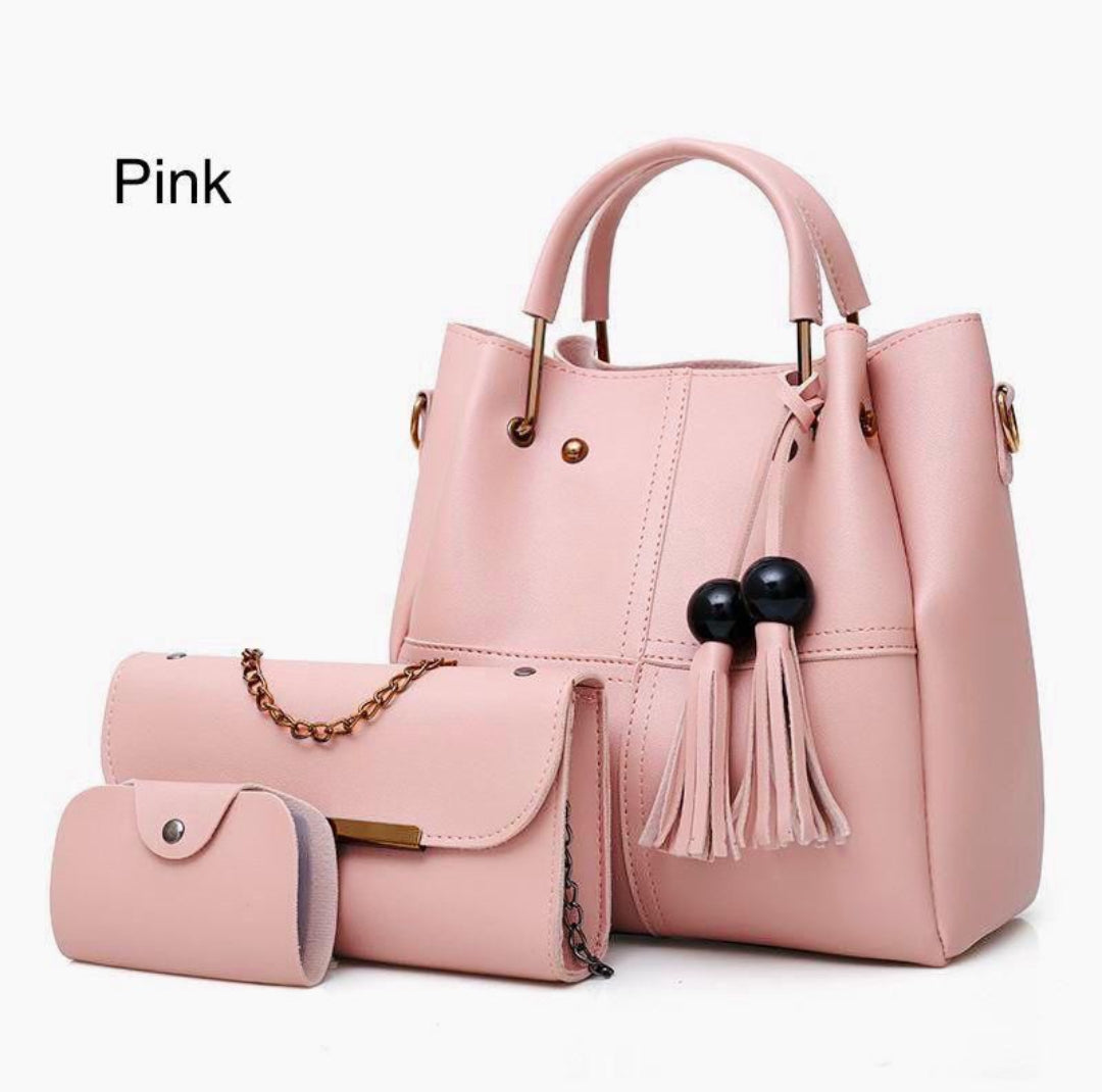 New 3-Piece Set – High Quality Soft Leather Bag (9 Colors)