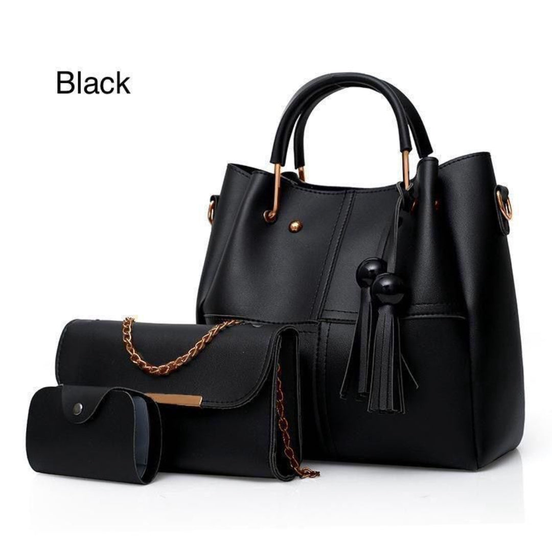 New 3-Piece Set – High Quality Soft Leather Bag (9 Colors)