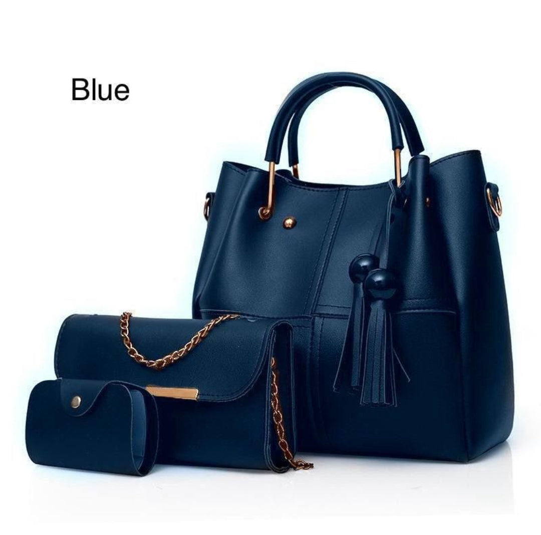 New 3-Piece Set – High Quality Soft Leather Bag (9 Colors)