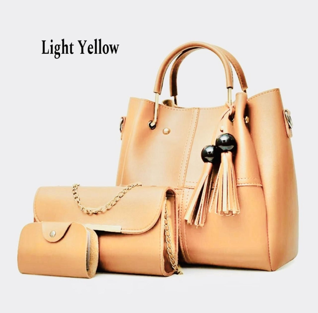 New 3-Piece Set – High Quality Soft Leather Bag (9 Colors)