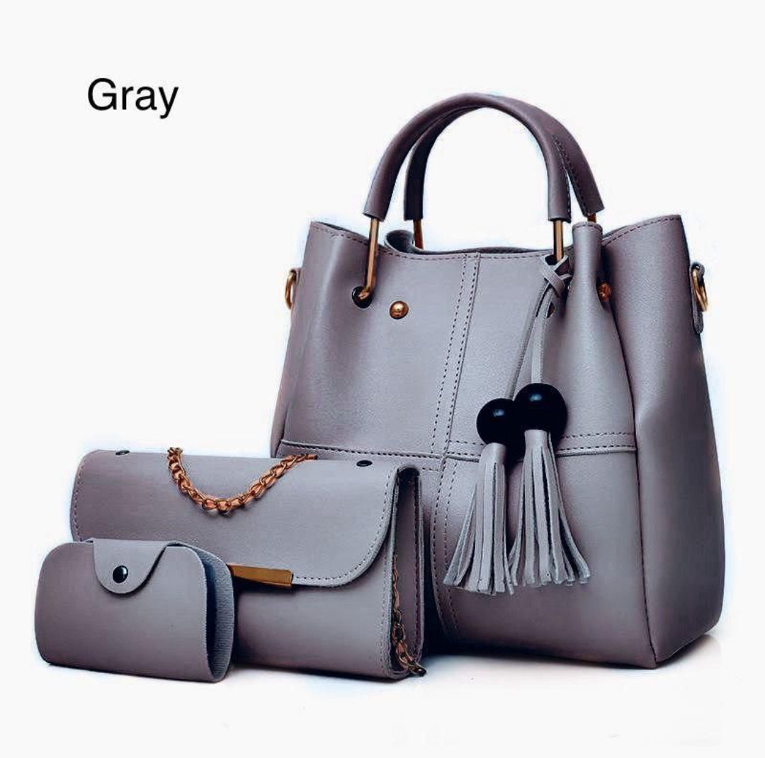 New 3-Piece Set – High Quality Soft Leather Bag (9 Colors)