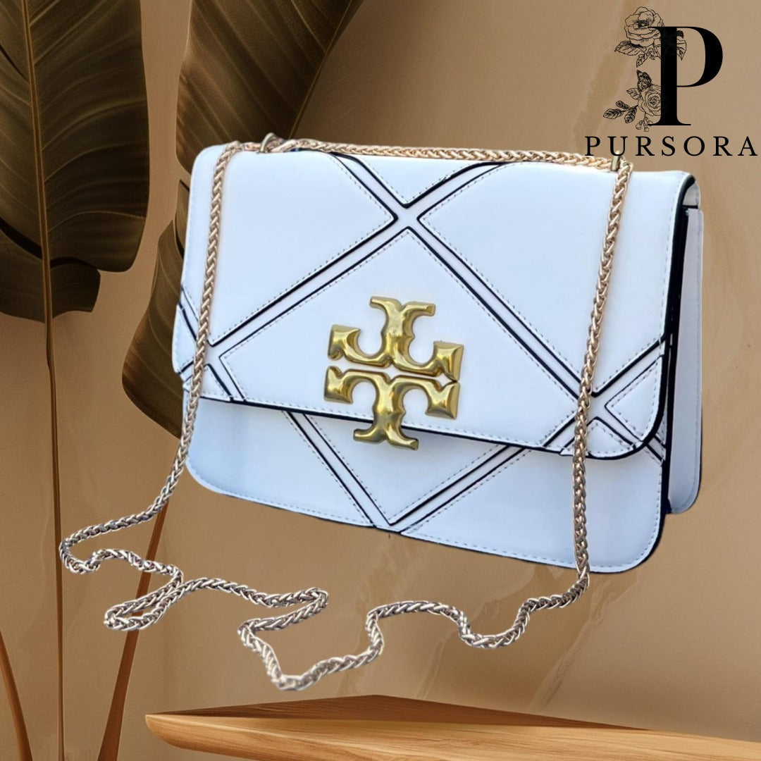 Stylish Tory Crossbody Bag with High-Quality Long Chain