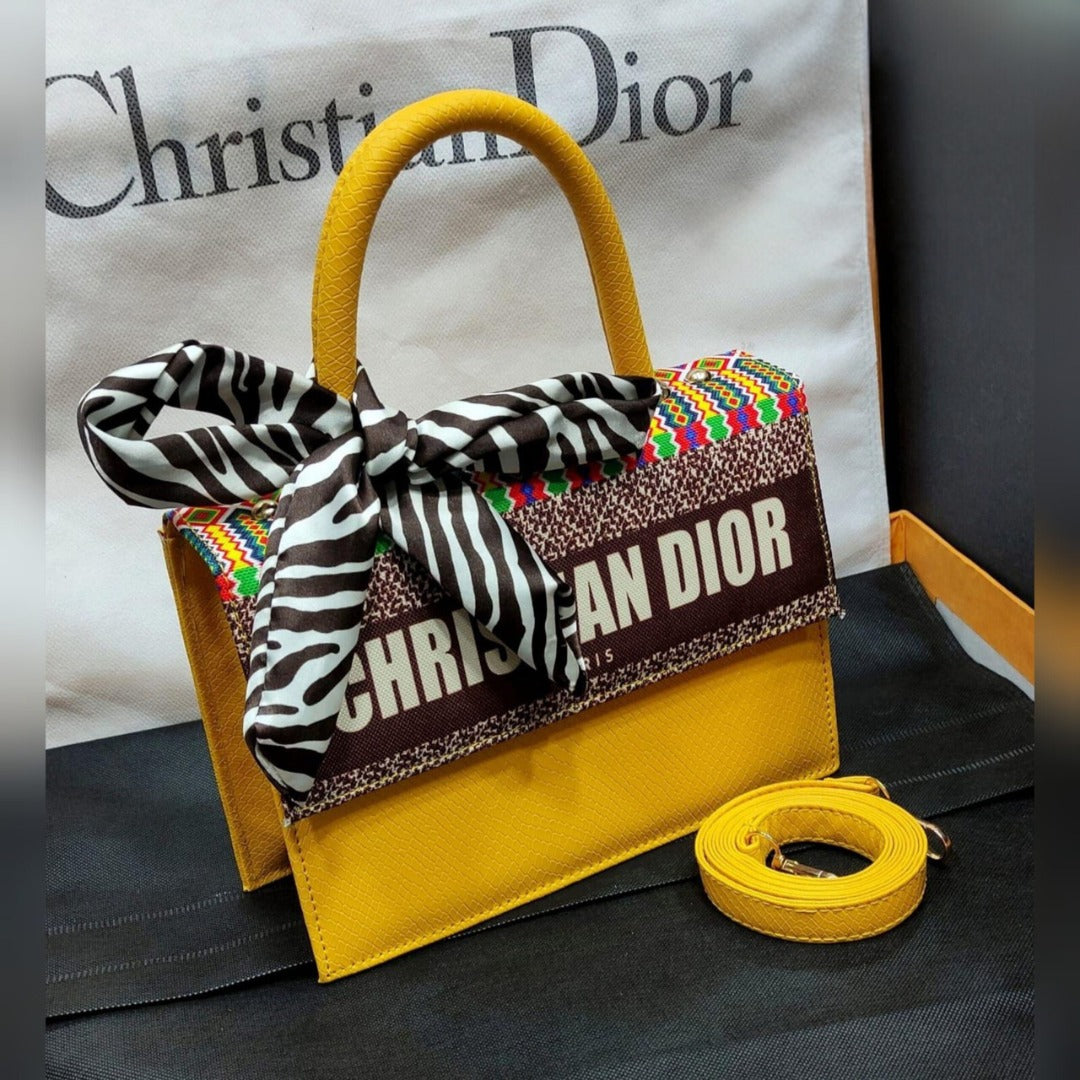 Dior Printed Bag for Girls with Long Strap and Beautiful Scarf