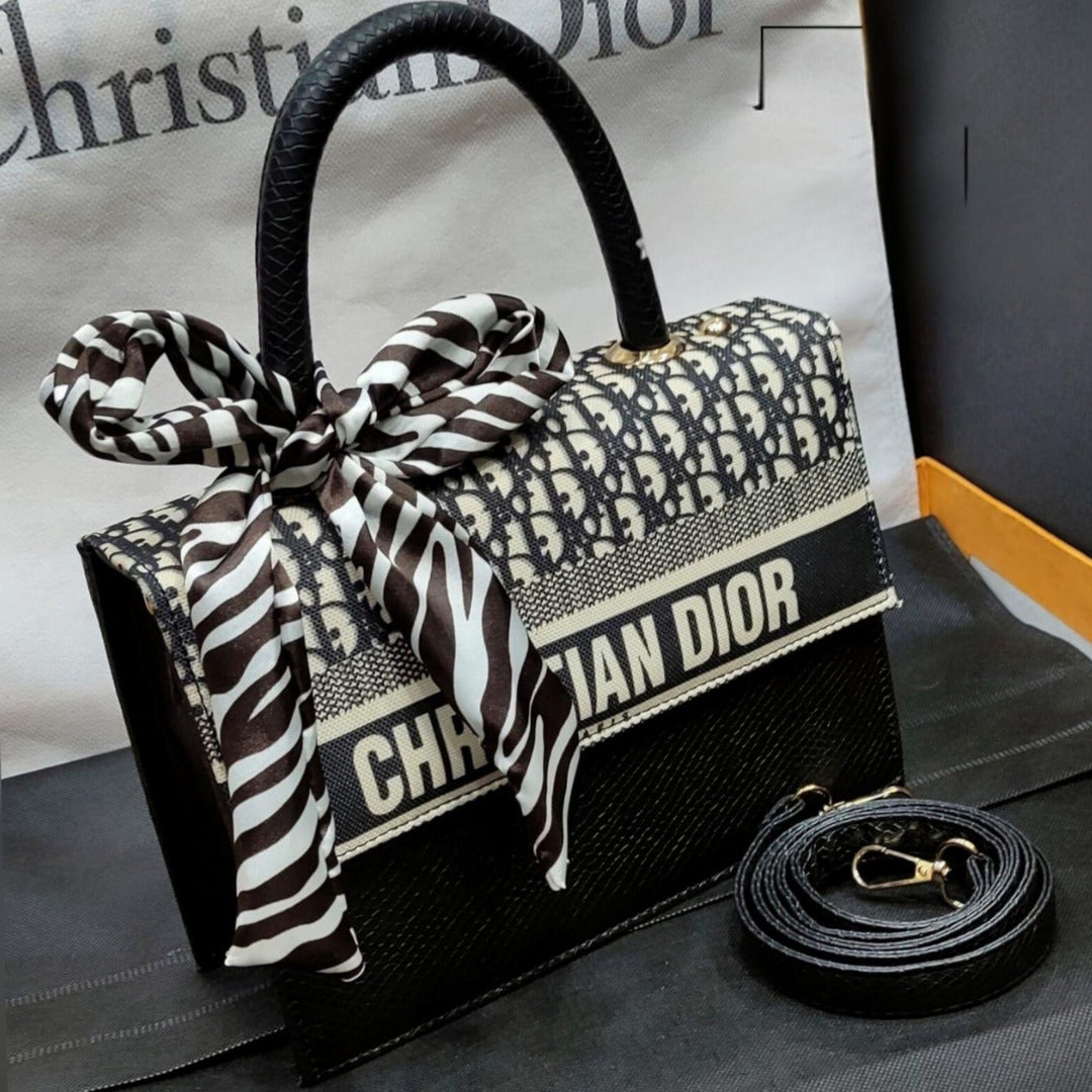 Dior Printed Bag for Girls with Long Strap and Beautiful Scarf